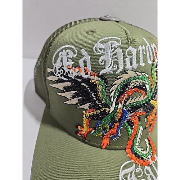 Ed Hardy Tattoo Trucker Hat Green - Picture 4 of 12